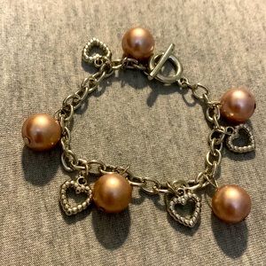 Faux Pink Champagne Pearl Bracelet